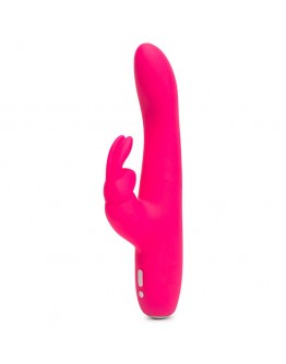 Happy Rabbit – Slimline Curve USB įkraunamas triušio vibratorius, rožinis