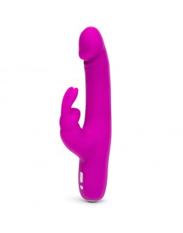 Happy Rabbit – plonas realistiškas USB įkraunamas triušio vibratorius, violetinis