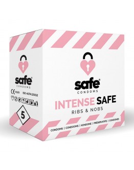 Safe - Intense Safe Ribs & Nobs prezervatyvai 5 vnt