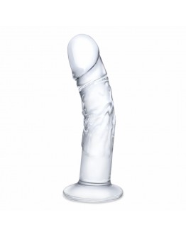 Glas - Curved Realistic Glass Dildo with Veins