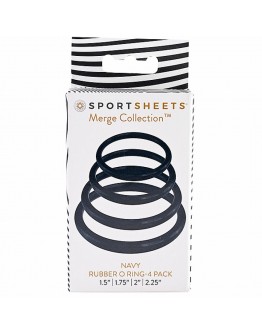 Sportsheets - Navy O Ring-4 Pack