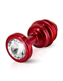 Diogol - Ano Butt Plug Ribbed Red 30 mm