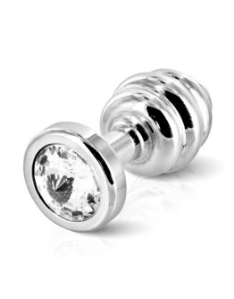 Diogol - Ano Butt Plug Ribbed Silver Plated 30 mm