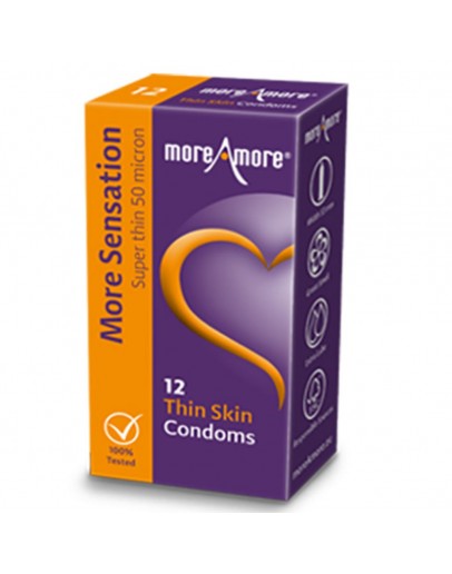 MoreAmore - Prezervatyvas Thin Skin 12 vnt