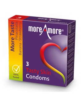 MoreAmore - Prezervatyvas Tasty Skin 3 vnt